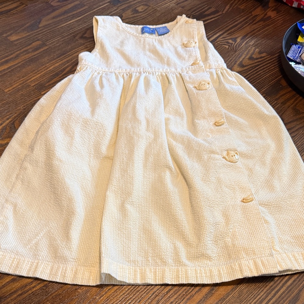 Classic Cream Girls' Sleeveless Dress